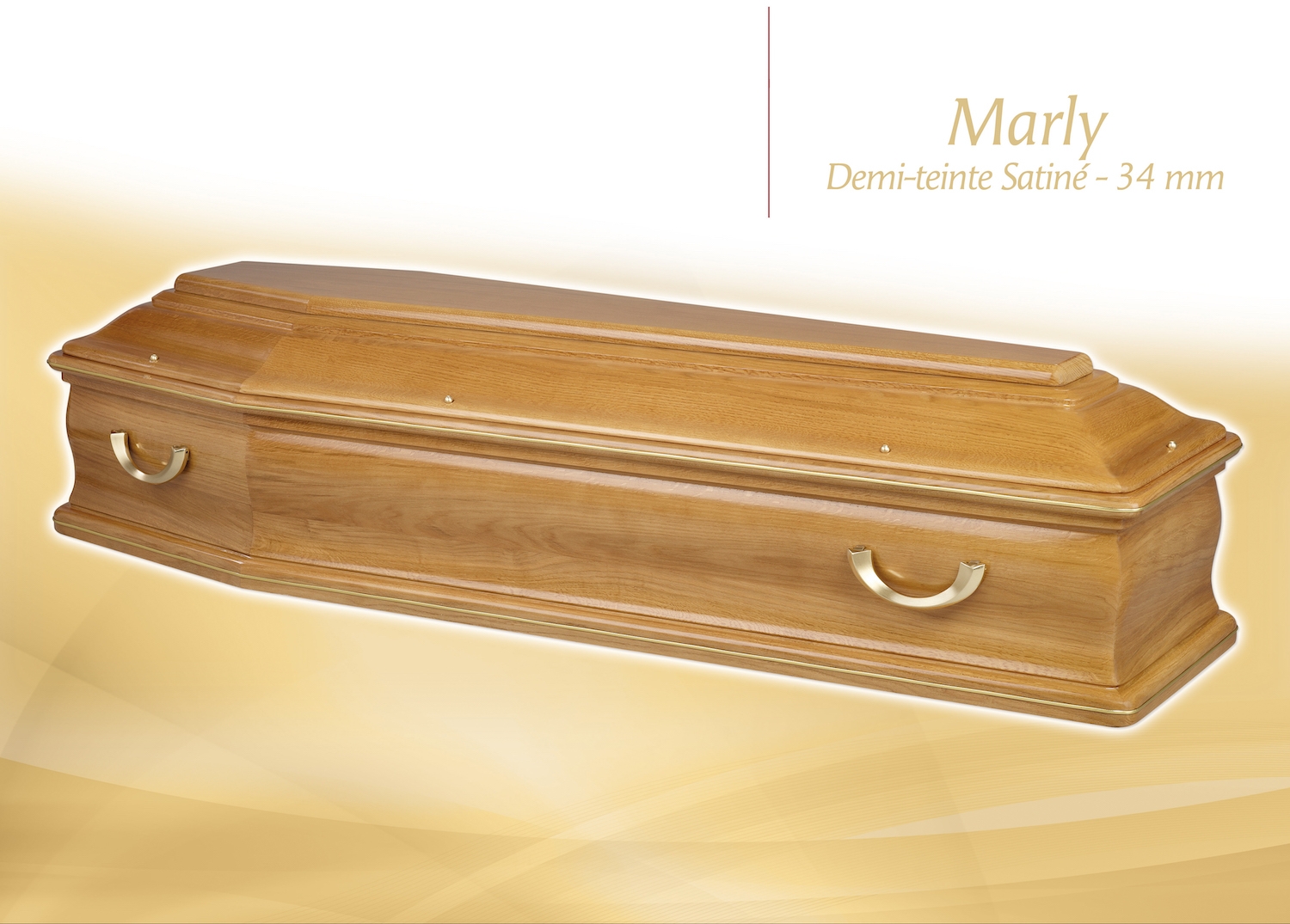 Cercueil Marly demi teinte satine 34 mm